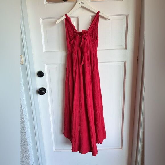 Nwt Free People Lost In Sunset Maxi Dress Red Heart Eyes - Picture 3 of 6